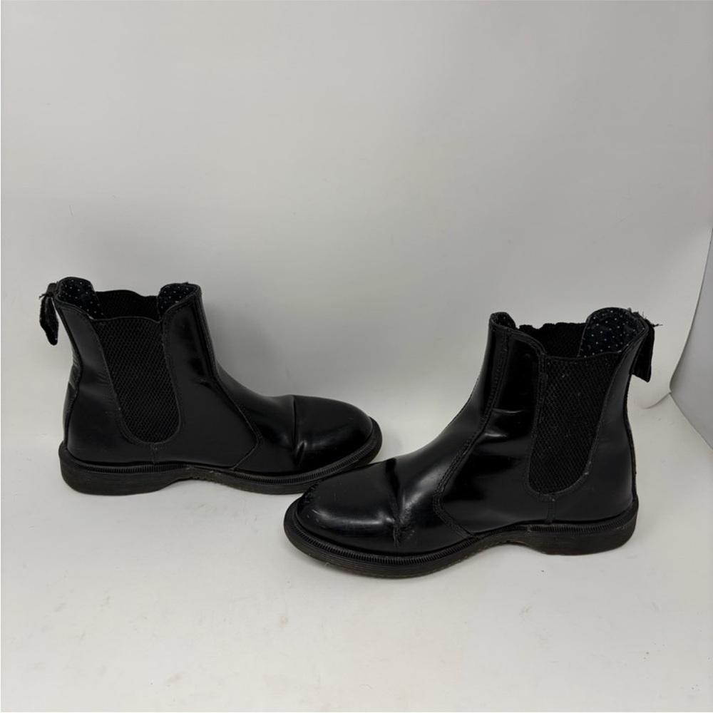 Dr Martens Floral Patent Black Leather Boots Size 6 Women’s - Picture 7 of 14